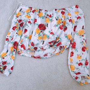 Off the shoulder flower top